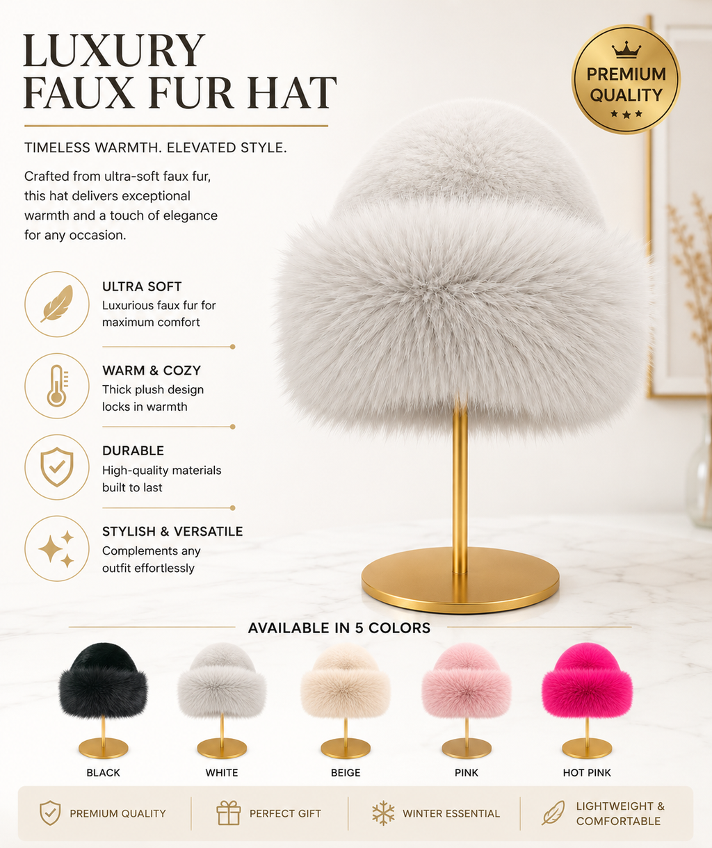Luxury faux fur hat